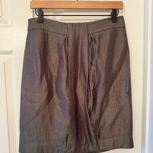 Ann Taylor Silver Pleated Pencil Skirt for Work